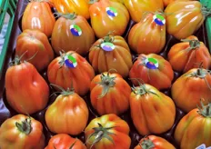 Pomodori cuor di bue. Oltre l'80% delle produzioni orticole dell'azienda proviene da appezzamenti di proprieta' della famiglia Giardina.