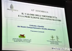 Il dietologo Francesco Leonardi ha presentato una relazione sui comportamenti alimentari degli Italiani.