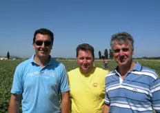 Simone Caneschi (tecnico del consorzio agrario di Livorno), Sandro Barsotti (proprietario dell'azienda agricola) e il dott. Lepri (agronomo consulente).