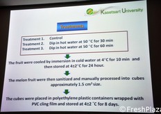 Schema degli esperimenti condotti sul trattamento a caldo dei meloni.