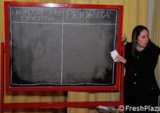 Sul retro della lavagna sono state a loro volta appuntate le idee, le proposte, nonche' gli obiettivi che la tavola rotonda ha consentito di far emergere nel corso del confronto e che sono state poi oggetto di un dibattito con il pubblico presente in sala.