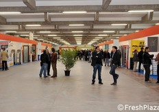 L'area espositiva allestita all'interno del padiglione est del Mercato Orticolo Brondolo.