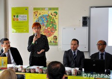 Un momento dell'intervento di Angela Birindelli.