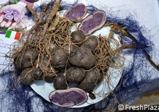 Sulla versatilita' di questa gustosa patata in cucina, la fantasia gastronomica della mamma di Roberta non ha lasciato alcun dubbio: il menu della serata a tema ha infatti incluso il tubero blu in diversissime preparazioni, dagli antipasti fino al dolce!