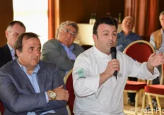 Lo chef Fabio Campoli ha sottolineato la validita' dell'alleanza tra prodotti d'eccellenza e gastronomia, come veicolo di comunicazione con il grande pubblico.
