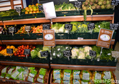 Lo scaffale dedicato agli ortaggi.