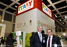 Paolo Bruni, presidente CSO, insieme a Ibrahim Saadeh, qui in veste di presidente dell'unione nazionale Italia Ortofrutta.