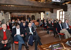 "Seconda giornata di convegni: la sala dell'incontro "Deliziati... con la sostenibilita' " promosso da Ortofruit Italia."