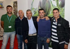 Foto di gruppo della cooperativa agricola sarda Villasor: Mauro Lasio e Antonio Matta (consiglieri), Faustino Tuveri (presidente), Raffaele Corda (vicepresidente) e Mario Desogus (resp. commerciale).