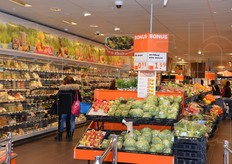 Un'occhiata al reparto ortofrutta di Albert Heijn.