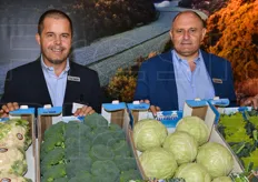 L'agronomo dell'azienda viterbese F.lli Calevi, Dino Amici insieme a uno dei titolari aziendali, Stefano Calevi.