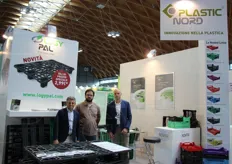 Giovanni Giantin, Emanuele Martignani e Simone Frezzato hanno presentato la nuova proposta Plastic Nord nel campo dei pallet: Logy Pal.