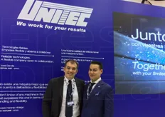 Il direttore commerciale di Unitec spa Raffaele Benedetti con Salvador Ruiz della filiale Unitec Iberia.