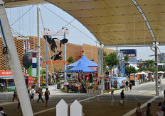 Lungo il Decumano, che attraversava l'intero sito da est a ovest per un chilometro e mezzo, erano ospitati su entrambi i lati i padiglioni nazionali dei Paesi Partecipanti.