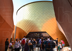 "L'acceso al cuore del Padiglione, nel quale e' stato proiettato il filmato "Family Tree"."