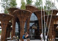 Il padiglione del Vietnam, a forma di fiore di loto.