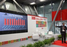 Marca e' anche convegni. Nella foto scattata mercoledi' 13 gennaio, primo giorno della manifestazione, Guido Cristini, ordinario di Marketing all'Universita' di Parma, anticipa i contenuti del XII Rapporto Marca/BolognaFiere sulla marca del distributore.