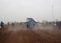 Un momento delle prove in campo.