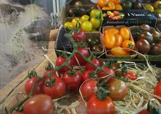 Dettaglio della linea I Vanitosi, una selezione di ibridi al 100% sardi, con forma, sapore e colori diversi, presentati in una nuova confezione, studiata appositamente per interfacciarsi con i mercati del Nord Europa, senza però tralasciare il mercato nazionale. In primo piano, alcune novita' che ancora non sono state battezzate e sono in fase di studio.