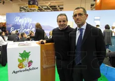 All'interno della collettiva della Regione Basilicata, l'Organizzazione di produttori Agricolafelice di Tursi (MT). Il primo a sinistra e' Rocco de Ruggieri.