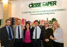 Lorenzo Govi, Marco Martignoni, Giulia Zapparoli, Luigi Marinello, Luca Caramaschi e Nancy Boccaletti, in rappresentanza di Ciesse Paper.