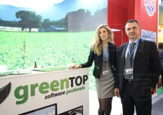 Stand della GreenTop, settore software per l'agricoltura. In foto, Maddalena Baciga e Francesco Cucchiaro.