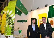 In foto, da sinistra, Armando Peirone, sales manager, e Saverio Principiano, sales manager Europe, in rappresentanza della piemontese Gullino, con principale vocazione nell'export di kiwi.