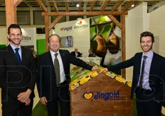 Alessandro Fornari (direttore), Patrizio Neri (presidente) e Moreno Armuzzi (assistente vendite e marketing) del Consorzio KiwiGold (proprietario del marchio Jingold).