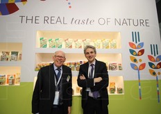 Sergio Pedon (sales director) e Luca Zocca (marketing manager) della Pedon. L'azienda vicentina ha presentato per l'occasione una cascata di novita': i Salvaminuti, Happy Veggie, la pasta di legumi More Than Pasta e infine i SuperMix.