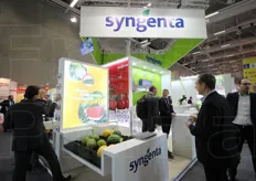 All'interno del CityCube Berlin lo stand Syngenta. Proprio durante la fiera e' arrivata la notizia dell'acquisto dell'azienda da parte della China National Chemical Corp.