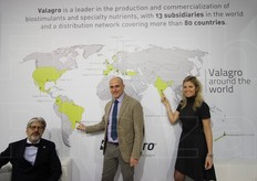 Stand della Valagro, leader nella produzione e commercializzazione di biostimolanti e specialita' nutrizionali per l'agricoltura, il giardinaggio e diverse applicazioni industriali. In foto: Marco Rosso (Global Corporate Affairs director), Gianluca Di Tommaso (Global Head of Crop Management) e Federica Filabozzi (Junior product Manager Farm).