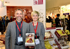 Andrea Tosatto e consorte presso lo stand del Consorzio di Tutela del Radicchio di Treviso IGP e del Radicchio variegato IGP. L'azienda Tosatto e' tra i soci fondatori del Consorzio e Andrea ne e' vicepresidente.