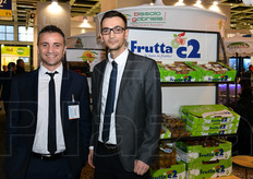 Alessandro Pernigo della ditta veronese Frutta C2 insieme a Adnan Rahmani della Sabafruit (Svezia).