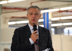 "Nella foto Alessandro Bonfiglioli, direttore generale del Caab. Ha definito il nuovo mercato ortofrutticolo come "senza dubbio il centro agroalimentare piu' moderno d'Europa"."