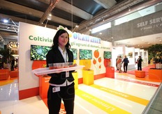 Nello stand dell'Oranfrizer, che a Parma ha portato alcune delle 16 nuove cultivar di arance, limoni e mandarini che negli ultimi 3 anni ha piantumato per allargare il calendario produttivo siciliano, per produrre arance da Dicembre a Maggio.