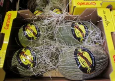 La stragrande maggioranza dei prodotti disponibili nei diversi box e' di provenienza spagnola. In foto meloni Piel de sapo.