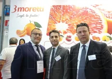 Lo staff del Gruppo Bonomo, che commercializza i propri prodotti a marchio 3 Moretti. Da sinistra Carmine Di Lella, Francesco Cilia, Luca Bonomo.