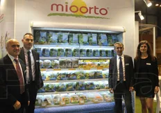 Stand Mioorto. Da sinistra: Bruno Signorelli, Giovanni Marcassoli, Marco Giulio Bertoli (presidente della OP Mioorto) e Laura Pedrini.