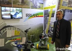 Sergio Sacchini di Irriland, presente in fiera con il consorzio Agroeqwuipment Group e Dallai raccorderia per irrigazione.