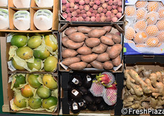 Frutta tropicale nello stand della compagnia olandese Rosa International