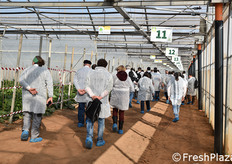 In visita nelle serre.