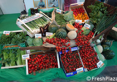 L'allestimento di orticole presso lo stand Cora Seeds ha utilizzato come base un vecchio carretto di quasi un secolo fa.