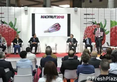 Presentazione di Macfrut 2018. Primo a destra il presidente Renzo Piraccini.