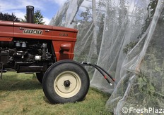 Due tubi flessibili scostano le reti.