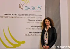 Elisabetta Pircher, corporate identity manager dell'azienda milanese Aduno Srl, specializzata in tessuti tecnici per colture protette del settore ortoflorovivaistico e al primo anno come espositore a Madrid.
