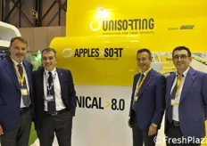 Foto di gruppo ad Unisorting: Paolo Berti, Raffaele Benedetti, Franco Ginestretti, Andrea Cason.