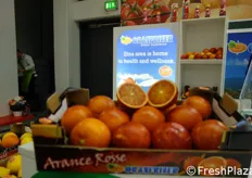 Anche lo stand della siciliana Oranfrizer ha sottolineato il connubio territorio-prodotto per la sua arancia rossa.