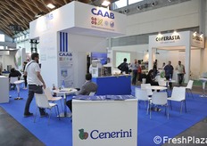 Lo stand del mercato all'ingrosso di Bologna.