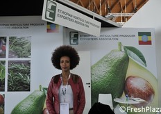 Allo stand dell'Etiopia, Giuditta Gebeyew.