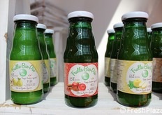 La gamma di succhi che l'azienda ha proposto in fiera.